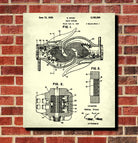 Railroad Patent Print Train Coupler Railway Wall Art