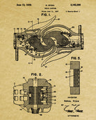 Railroad Patent Print Train Coupler Railway Wall Art