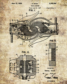 Railroad Patent Print Train Coupler Railway Wall Art