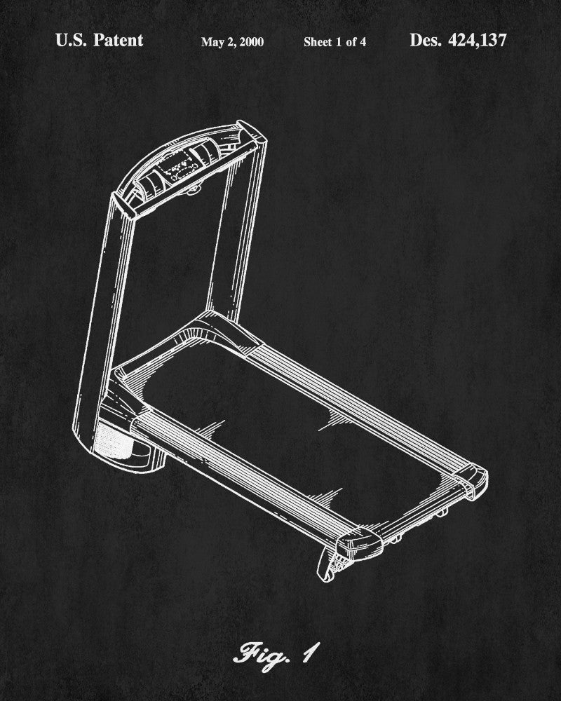 Exercise Equipment Patent Treadmill Poster Gym Art Print