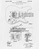 Guitar Tremolo Patent Print Musical Instrument Blueprint Music Poster - OnTrendAndFab