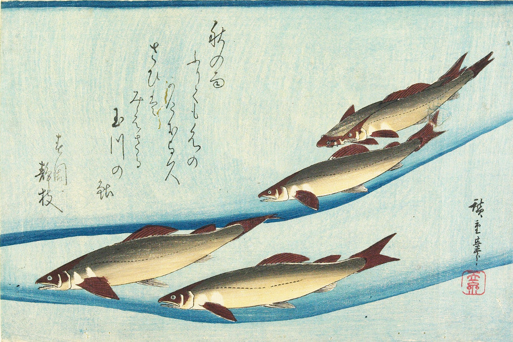 Fish Print Trout Andō Hiroshige, Japanese Art