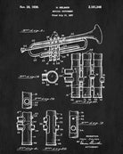 Trumpet Patent Print Jazz Musical Instrument Blueprint Poster - OnTrendAndFab