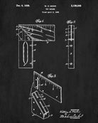 Carpenters Try Square Patent Print Hand Tools Blueprint Workshop Poster