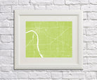 Tulsa City Street Map Print Feature Wall Art Poster