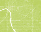 Tulsa City Street Map Print Feature Wall Art Poster