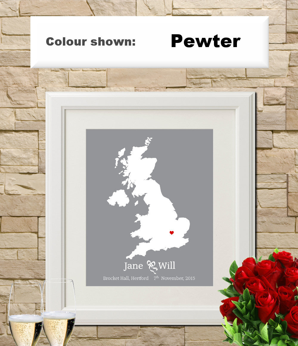 UK Custom Wedding Engagement Art Print - OnTrendAndFab