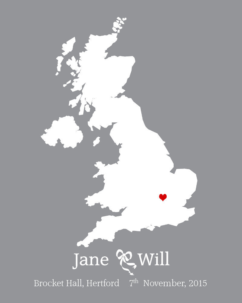 UK Custom Wedding Engagement Art Print - OnTrendAndFab