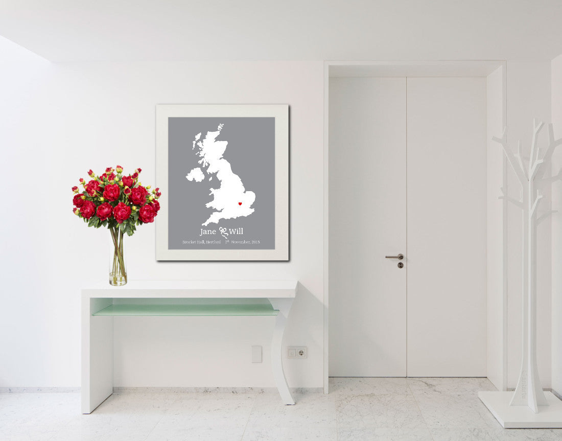 UK Custom Wedding Engagement Art Print - OnTrendAndFab