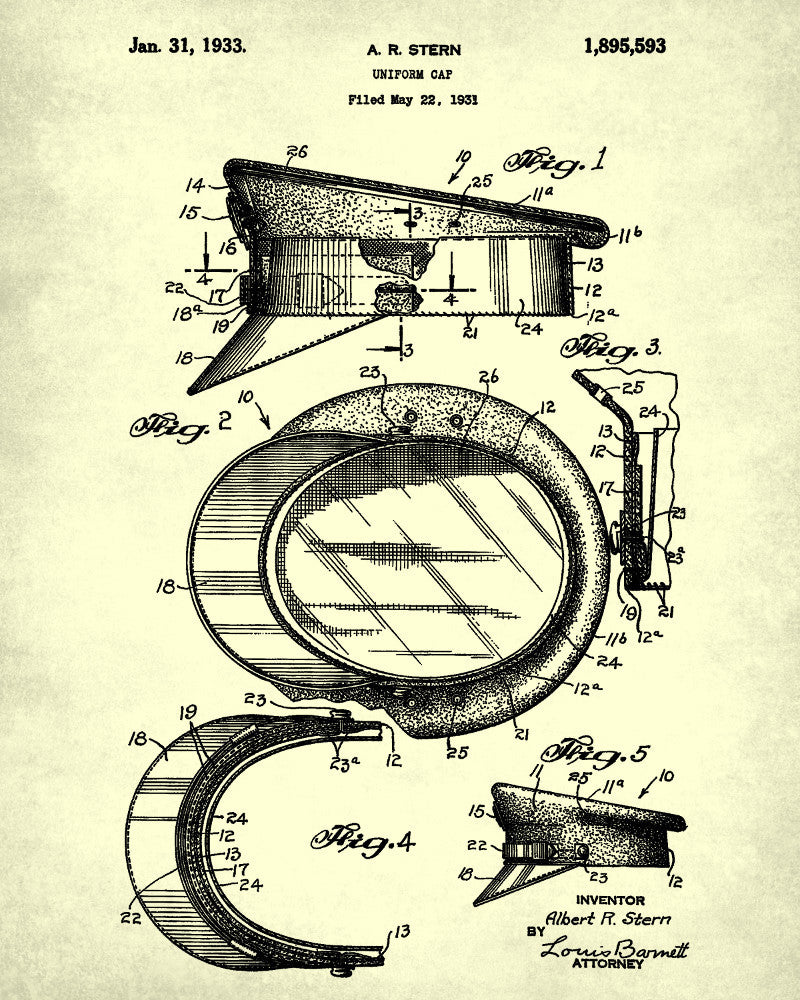 Uniform Cap Patent Print Police Wall Art Poster - OnTrendAndFab