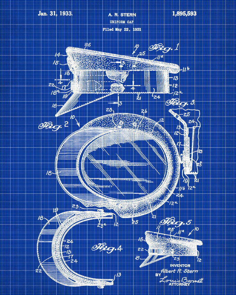Uniform Cap Patent Print Police Wall Art Poster - OnTrendAndFab
