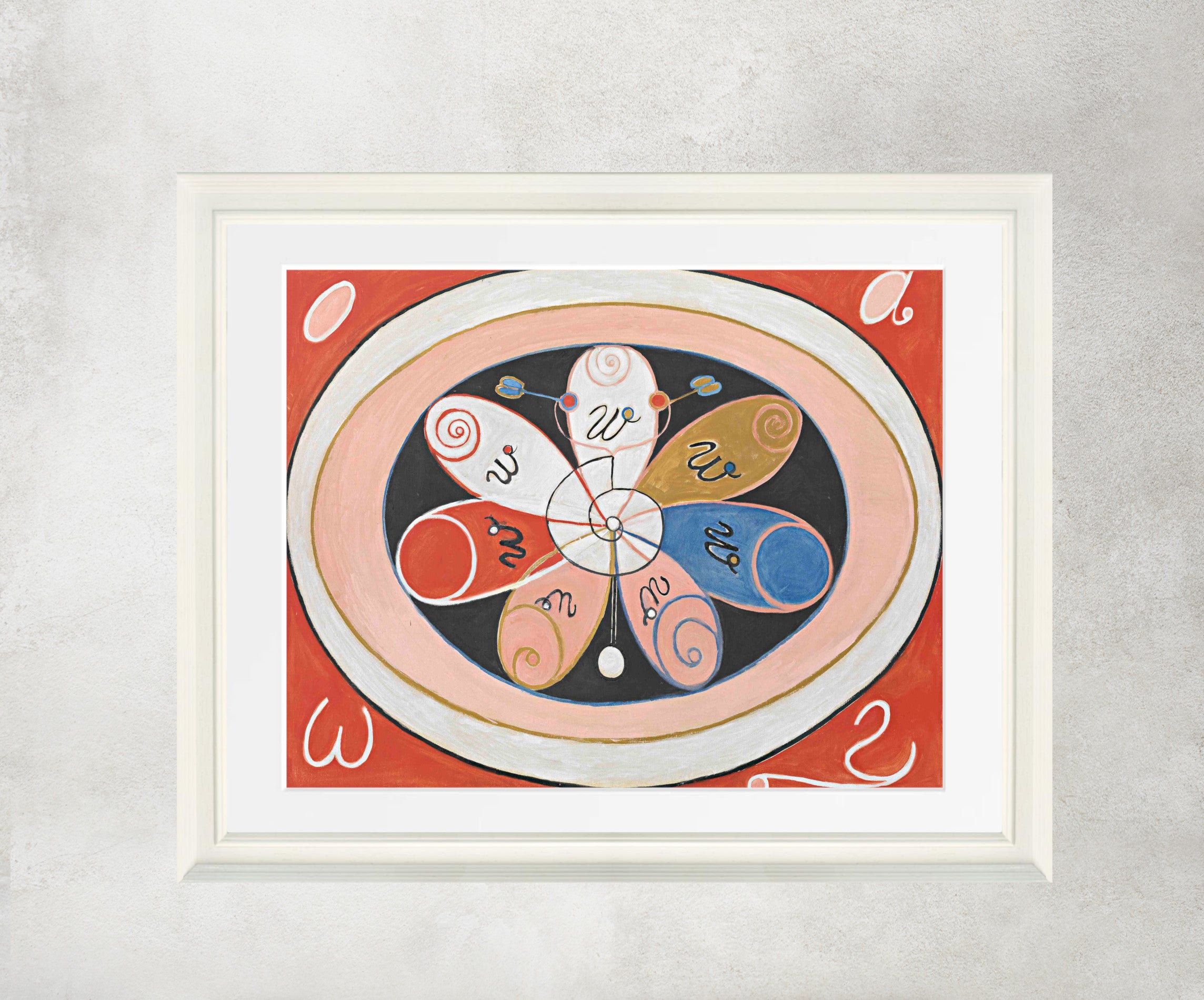 Hilma Af Klint Abstract Framed Art Print, Evolution, No. 15, Group IV, The Seven-pointed Stars, 1908