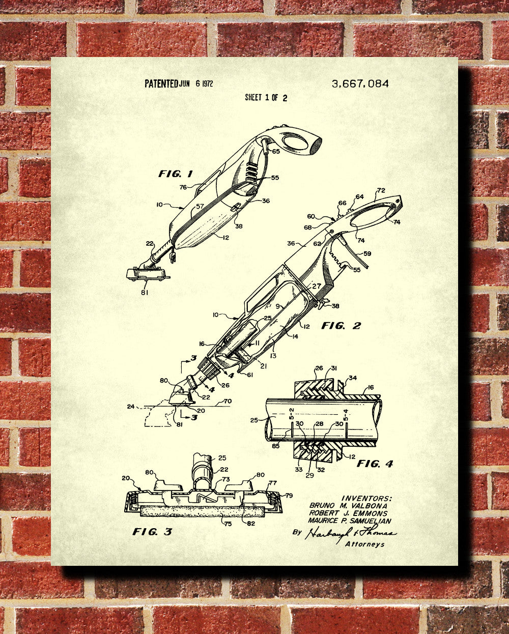 Vacuum Cleaner Patent Print Appliance Blueprint Kitchen Poster - OnTrendAndFab