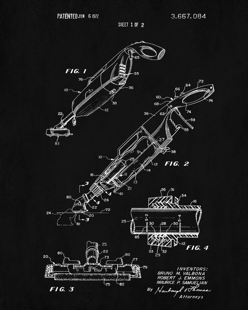 Vacuum Cleaner Patent Print Appliance Blueprint Kitchen Poster - OnTrendAndFab