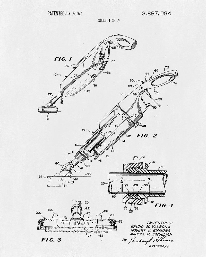 Vacuum Cleaner Patent Print Appliance Blueprint Kitchen Poster - OnTrendAndFab