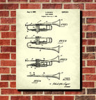 Trumpet Patent Print Musical Instrument Poster
