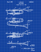 Trumpet Patent Print Musical Instrument Poster
