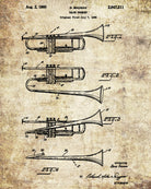 Trumpet Patent Print Musical Instrument Poster