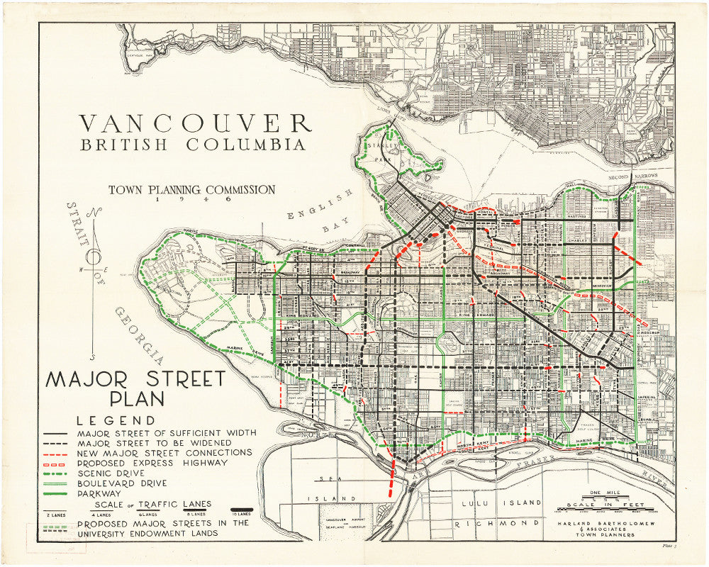 Vancouver City Street Map Print Vintage Poster Old Map as Art - OnTrendAndFab