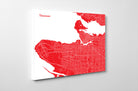 Vancouver City Street Map Print Feature Wall Art Poster