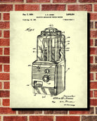Vending Machine Blueprint Man Cave Poster Gum Ball Patent Print - OnTrendAndFab