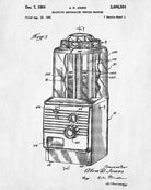 Vending Machine Blueprint Man Cave Poster Gum Ball Patent Print - OnTrendAndFab