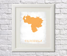 Venezuela Map Print Outline Wall Map of Lebanon