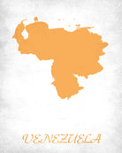 Venezuela Map Print Outline Wall Map of Lebanon