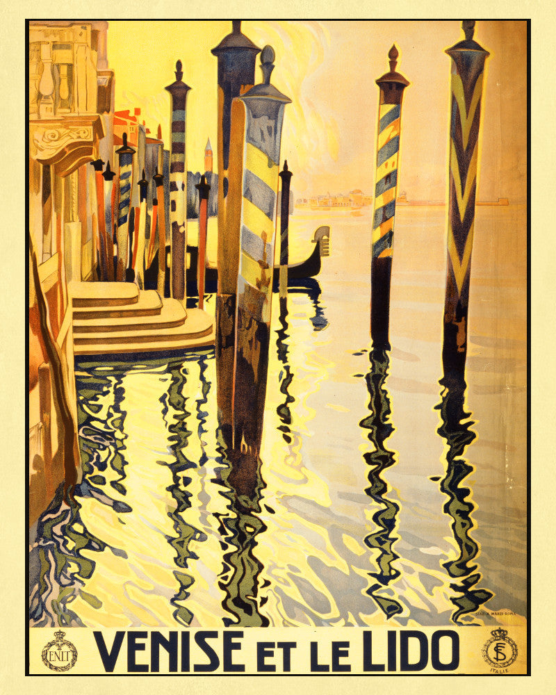 Venice Italy Print Vintage Travel Poster Art