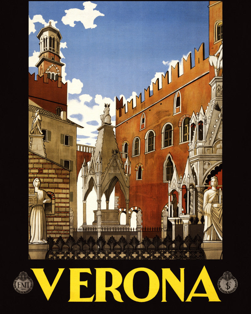 Verona Italy Print Vintage Travel Poster Art - OnTrendAndFab