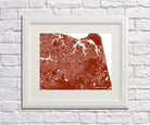 Virginia Beach, USA Street Map Print Feature Wall Art Poster