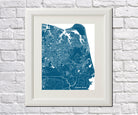 Virginia Beach, USA Street Map Print Feature Wall Art Poster