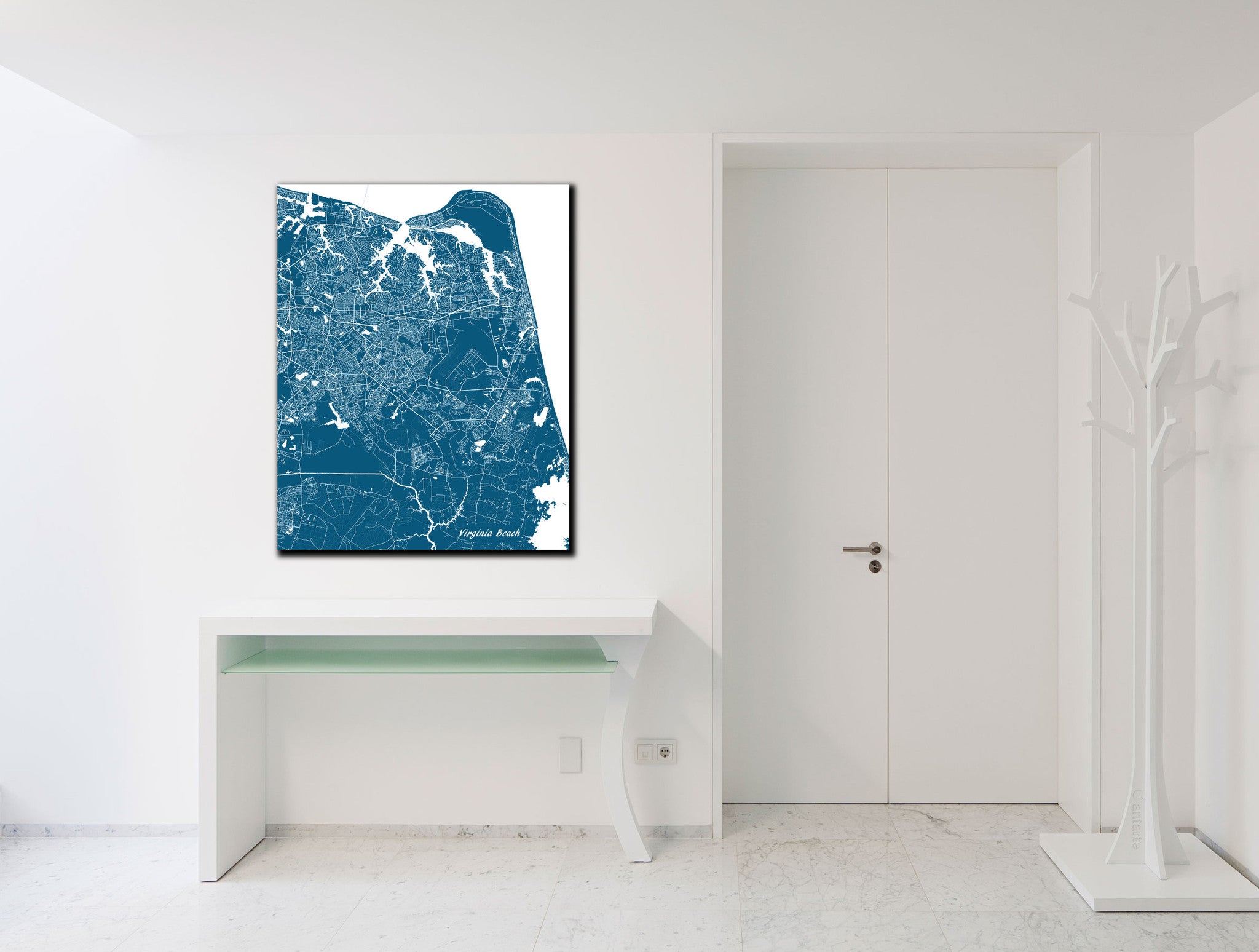 Virginia Beach, USA Street Map Print Feature Wall Art Poster
