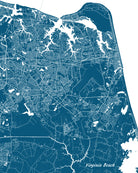 Virginia Beach, USA Street Map Print Feature Wall Art Poster
