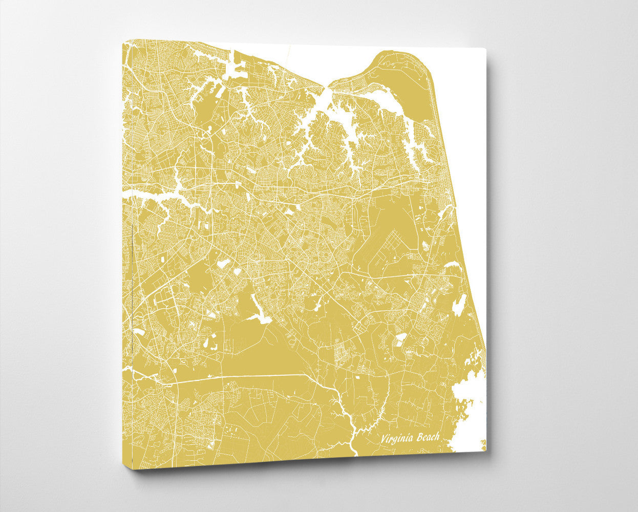 Virginia Beach Street Map Print Custom Wall Map