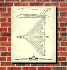 Vulcan Bomber Patent Print Aircraft Blueprint Flying Poster