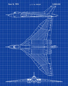 Vulcan Bomber Patent Print Aircraft Blueprint Flying Poster