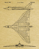 Vulcan Bomber Patent Print Aircraft Blueprint Flying Poster