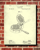 Waffle Iron Patent Print Cafe Poster Kitchen Wall Art - OnTrendAndFab