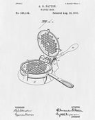 Waffle Iron Patent Print Cafe Poster Kitchen Wall Art - OnTrendAndFab