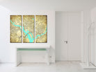 Washington DC Street Map 3 Panel Canvas