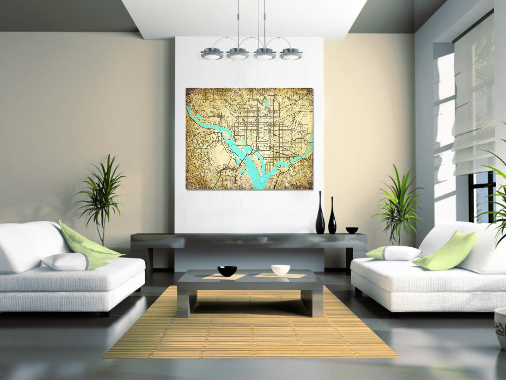 Washington DC City Street Map Custom Wall Map Print