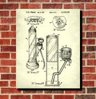 Cannabis Smoking Patent Print Bong Blueprint Poster