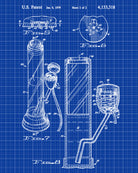 Cannabis Smoking Patent Print Bong Blueprint Poster