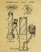 Cannabis Smoking Patent Print Bong Blueprint Poster
