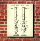 Cannabis Smoking Patent Print Bong Water Pipe Poster