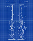 Cannabis Smoking Patent Print Bong Water Pipe Poster