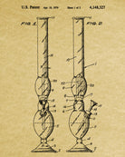 Cannabis Smoking Patent Print Bong Water Pipe Poster