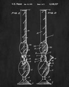 Cannabis Smoking Patent Print Bong Water Pipe Poster