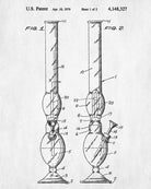 Cannabis Smoking Patent Print Bong Water Pipe Poster